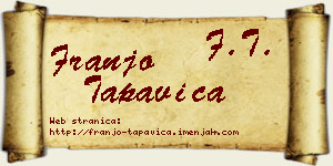 Franjo Tapavica vizit kartica